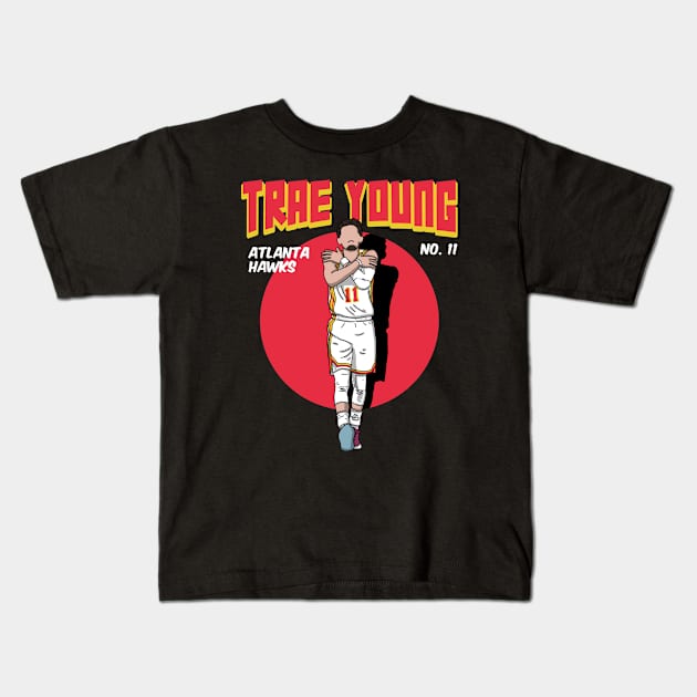 Ice Trae Young Comic Style Art Kids T-Shirt by Luna Illustration